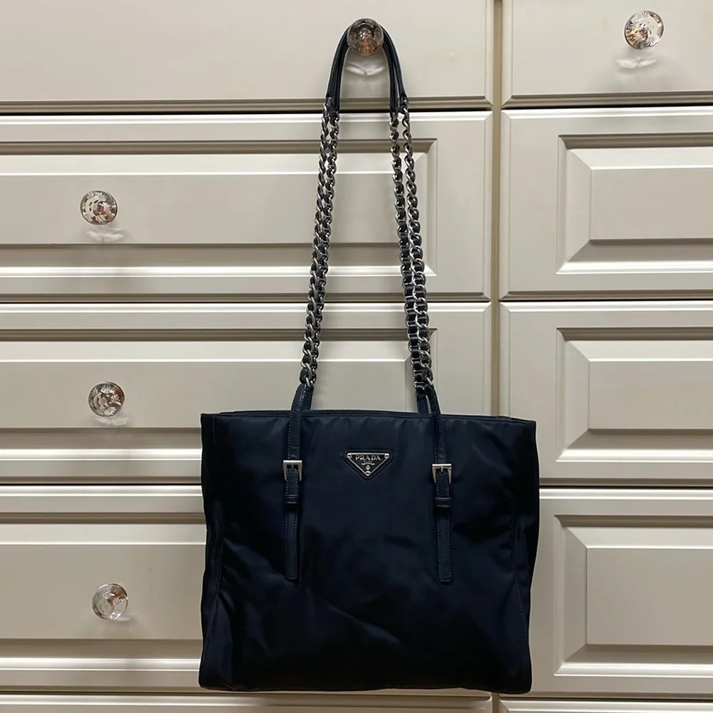 Prada Nylon Tessuto Acciaio chain shoulder bag - Picture 2 of 8